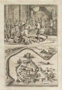 City of Dui, Copper engraving, a court scene with “The Murther comitted in the Presence of