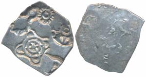 Punch-marked Coinage, attributed to Magadha Janapada, Silver Karshapana, 3.48g, Series I, 