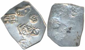 Punch-marked Coinage, attributed to Magadha Janapada, Silver Karshapana, 2.87g, Series I, 