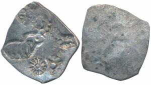 Punch-marked Coinage, attributed to Magadha Janapada, Silver Karshapana, 3.36g, Series I, 