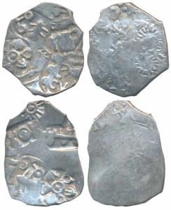 Punch-marked Coinage, attributed to Magadha Janapada, Silver Karshapana (2), 3.39g & 3.34g