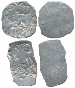 Punch-marked Coinage, attributed to Magadha Janapada, Silver Karshapana (2), 3.36g & 3.29g