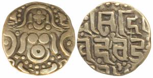 Gahadavalas of Kanauj, Govinda Chandradeva, Gold 4 ½ Masha, 4.33g, obv. Goddess Lakshmi se