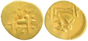 Imperial Gangas of Orissa (c. 13th century), Gold Fanam, 0.5g, Uncertain ruler reading Sri