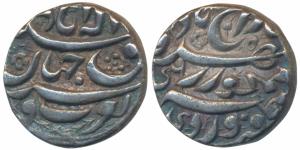 Akbar, Silver Rupee, 11.41g, Allahabad Mint, rebellion issue of Jahangir, mint name at top