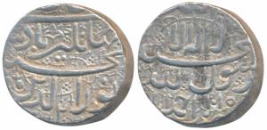 Jahangir, Silver Heavy Rupee, 13.69g, 20% overweight, Ahmedabad Mint, Kalima type, three p