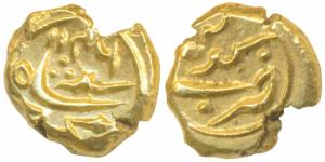 Muhammad Shah, Gold ½ Pagoda, 1.7g, Guty Mint, obv. name of the ruler and date AH 1146, re