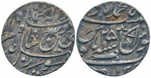 Muhammadabad Banaras Mint, Silver Rupee, 11.20g, in the name of Shah Alam II, RY 25, flag 