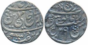 Bareli Qita Mint, Silver Rupee, 10.9g, in the name of Shah Alam II, RY 29, obv. Stephen’s 