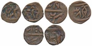 Najibabad Mint, Copper Paisa & ½ (2), 6.2g, 4.32g & 4.4g, in the name of Shah Alam II, rev