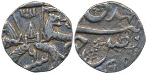 Ghazi-ud-din Haidar, Silver 1/8 Rupee, 1.40g, Dar us- Sultanat Lakhnau Subah Awadh Mint, A