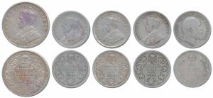 George V, Silver ½ Rupee, 1916, Calcutta Mint (Prid 323); Edward, Silver ¼ Rupee, 1901; Ge