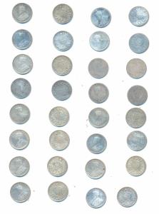 Silver 2 Annas, Edward VII, 1904 & 1907; George V, 1912 (2), 1915 (4), 1916 (4) & 1917 (4)