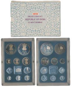 1978 Proof Set, Food And Shelter For All, set of 10, 1 Paisa to Rupees 50. In immaculate c