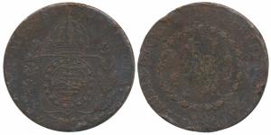 Brazil, Pedro I, Copper 80 Reis, 1828R, Rio de Janeiro (KM 366.1). Fine+.