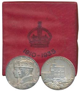Silver Jubilee Medal of George V and Queen Mary, Silver, 15.47g, Domus Medal, obv. conjoin