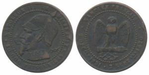 France, Napoleon III (1852-1870), Bronze Token, 1870, Satire medal, Mocking his defeat in 