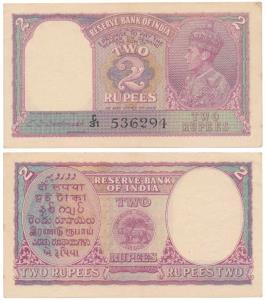 George VI, Rupees 2, 1943, signed C. D. Deshmukh, Prefix C (J&R 4.2.2). Extremely Fine.