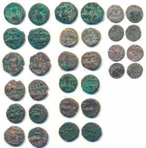 Kashmir, Utpala and Lohara Dynasty, Copper Drachma, A set of 12 Different kings including 