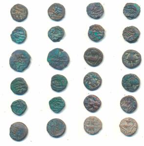 Kashmir, Utpala and Lohara Dynasty, Copper Drachma (4), Toramana, Parth Varma, Gopal Varma