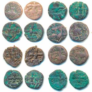 Kashmir, Utpala and Lohara Dynasty, Copper Drachma, a set of 8 different kings including D