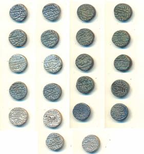 Qutb al-din Ahmad Shah II (AH 855-863; 1451-1458 AD.), Billon Tanka (6), AH 859, 860, 861 