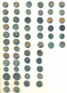 Mahmud Shah I, Copper ½ & Falus (30), Mustafabad Mint, AH 866, 871, 881, 882, 883, 887, 88