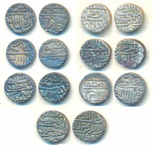 Shama al-din Muzaffar Shah II, Silver Tanka (4), al ‘mu ayyad legend within circle and Qut