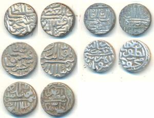 Silver Tanka (5), Muzaffar Shah II (2), AH 932; Mahmud Shah III; Ahmad Shah III, Ahmadabad