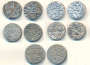 Silver Tanka (5), Mahmud Shah, Mustafabad Mint, AH 909 & 911; Mahmud Shah III; Muzaffar Sh