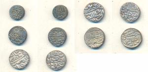 Silver ½ & Tanka (4), Mahmud Shah I, AH 900; Muzaffar Shah II, Khald allah type, AH 929; M