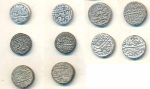 Silver Tanka, Mahmud Shah I (2), AH 864; Muzaffar Shah II (2), Burhanpur Mint, AH 922 & 92