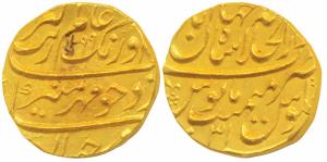 Aurangzeb, Gold Mohur, 10.91g, Dar al-Khilafat Shahjahanabad Mint, AH 1099/31, complete mi