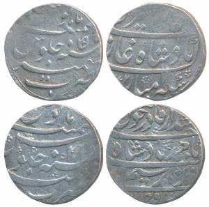 Ahmed Shah, Silver Rupee, 11.3g, Kashmir Mint, RY 21 (KM 558); Alamgir II, Silver Rupee, 1