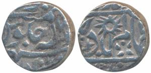 Chhatarpur Mint, Silver Rupee, 10.11g, in the name of Shah Alam II, RY 17, with sun flag a