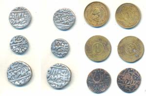 Madho Singh II (AH 1298-1341; 1880-1922 AD), Silver Rupee, ½ & ¼, with the name of Queen V