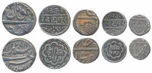 Indore, Tukoji Rao II (AH 1261-1304, 1844-1886 AD), Silver ½ & ¼ Rupee, 5.6g & 2.7g, Malha