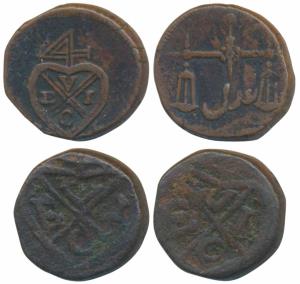 Malabar Coast, Copper Double Pice, 10.12g, EIC bale mark on obverse and reverse (Prid 300)