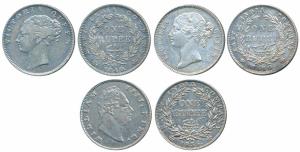 William IV, Silver Rupee, 1835; Victoria Queen, Silver Rupee (2), 1840, continuous & divid
