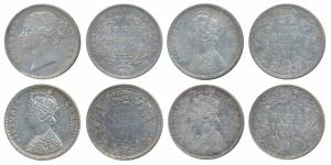 Victoria Queen & Empress, Silver Rupees (4), 1840, 1862, 1888 & 1891. Very Fine to Very Fi
