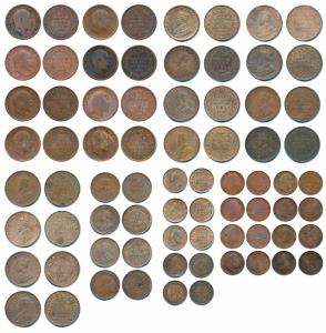 Edward VII, Copper ¼ Anna (8), 1903, 1904, 1905, 1906, 1907, 1908, 1909 & 1910; Copper 1/1