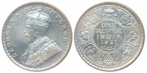 George V, Silver Rupee, 1921, Bombay Mint, (Prid 227). Mint State, Scarce.