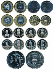 Cupro-Nickel Rupees 10, 1981, World Food Day; Proof Rupees 5 (4), 2006, Mahatma Basaveshwa