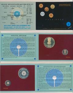 2006 Restrike Proof Set, 200 years of State Bank of India, set of 2, Rupees 5 and 100. Res