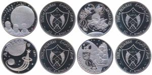 Fujairah, Muhammad bin Hamad al-Sharqi, Silver 10 Riyals (4), each 30g, Proof Set, 1969 As