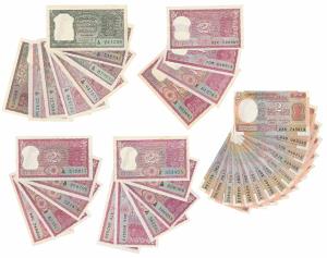 Rupees 2, set of 36 notes with different dates and signatures of all varieties, (J&R 6.2.1