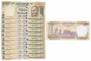 Rupees 500, signed Raghuram Rajan, fancy numbers 000001 to 000010 with Inset R. Uncirculat