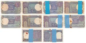 Rupee 1 bundle (5), 1980 Manmohan Singh; 1981 R. N. Malhotra; 1985 & 1986 S. Venkitaraman;