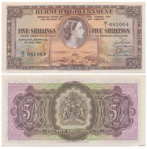 Bermuda, Elizabeth II, 5 Shillings, 1st May 1957 (KM 18). Very Fine+.