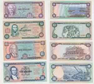 Jamaica, set of 4, 1, 2, 5 & 10 Dollars, 25th Anniversary of the Coronation, 1978. Uncircu